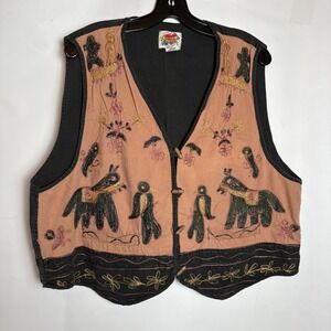 Sorrel Plus Vintage Embroidered Cotton Vest Southwest‎ Horse Bird Size 22 India